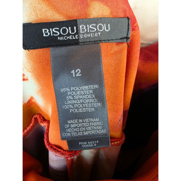 Vintage Y2K Bisou Bisou Michele Bohbot Abstract Floral Beaded Empire Waist - Picture 3 of 6